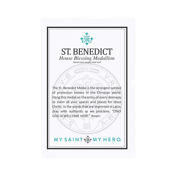MY SAINT MY HERO House Blessing Medallion Saint Benedict Round - Picture 3 of 7